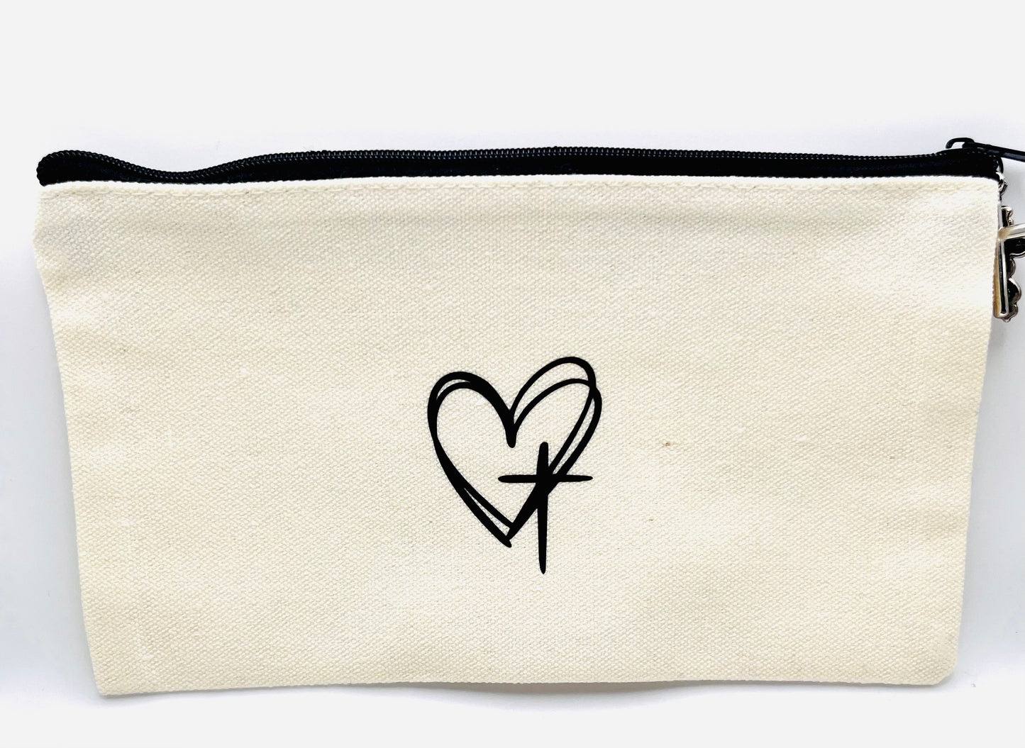 Christian Heart/Cross Zip Pouch