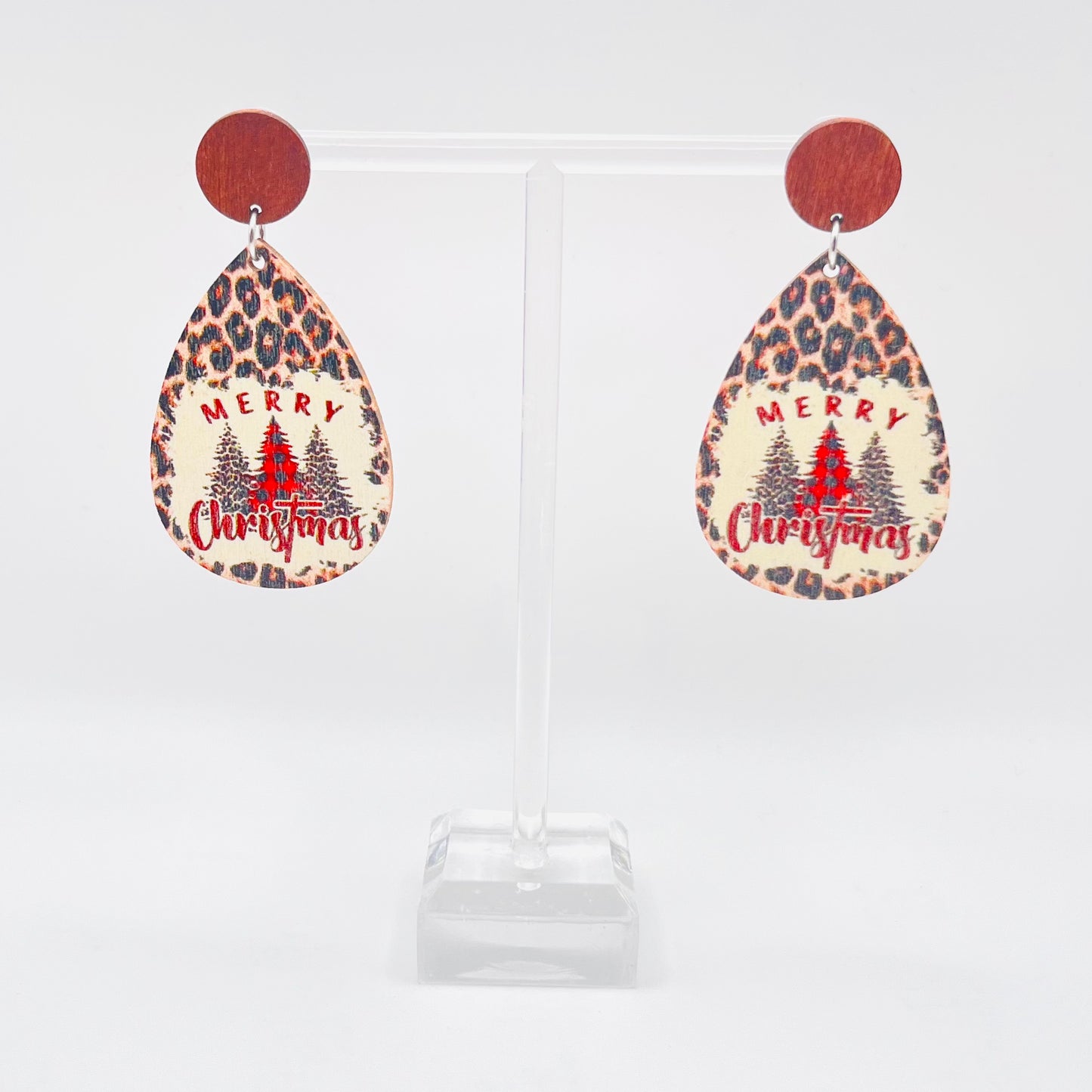 Wooden Christmas Earrings