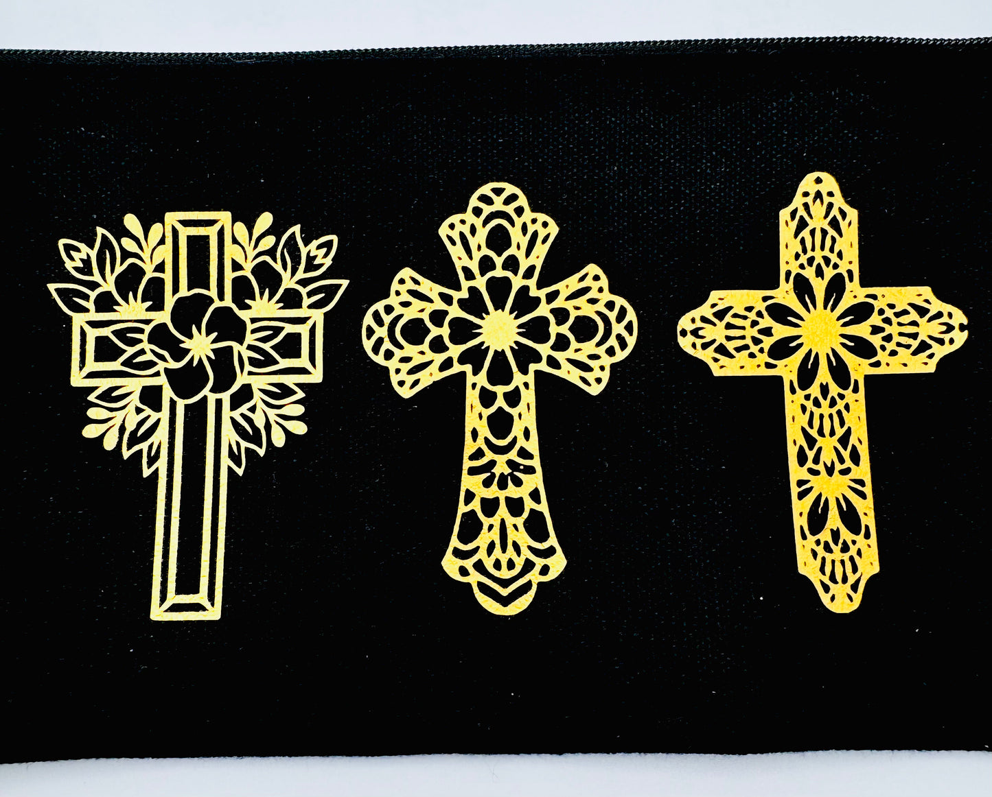 Gold Floral Crosses