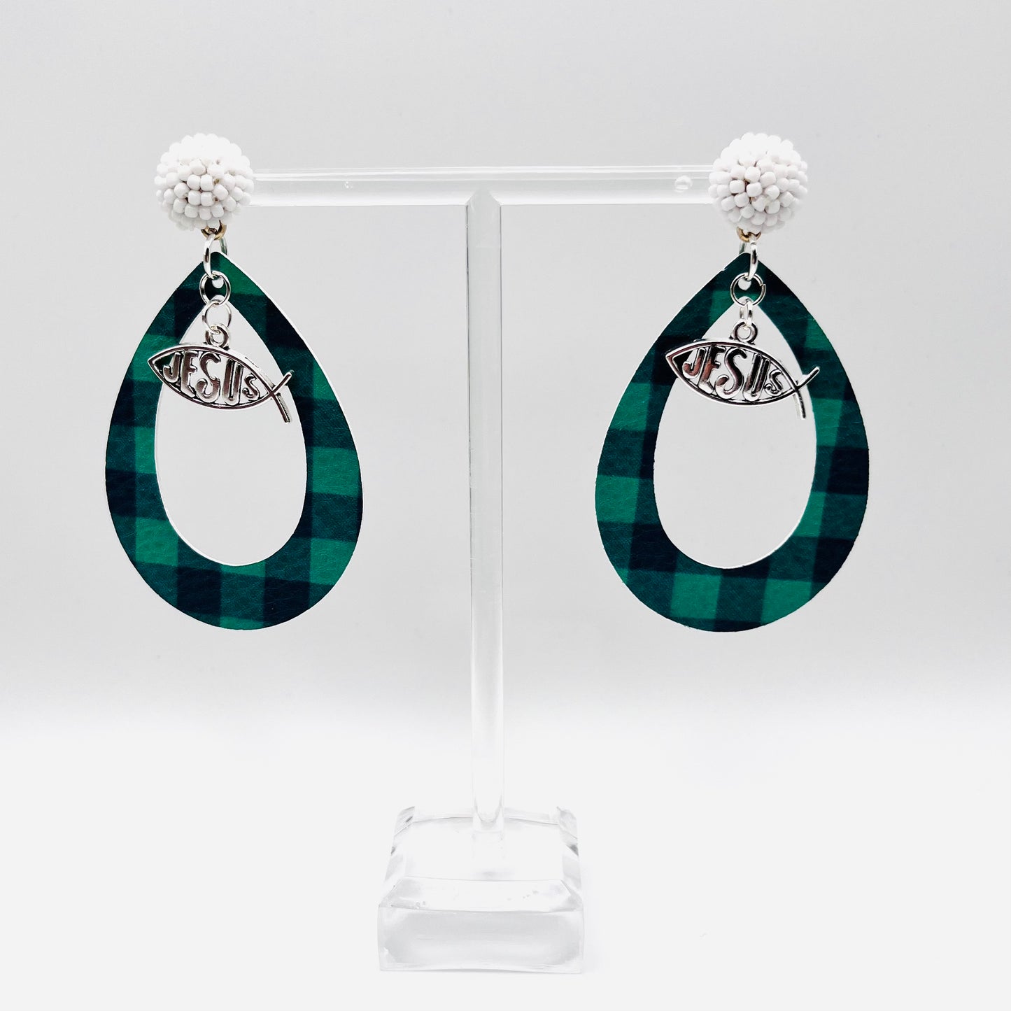 Faux Leather Christmas Earrings