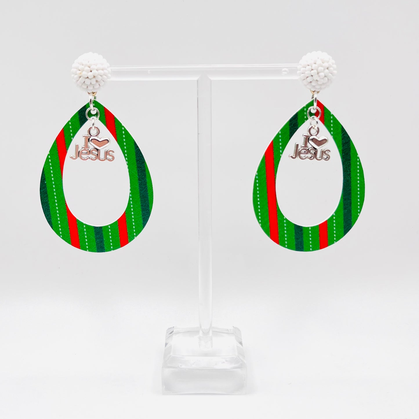 Faux Leather Christmas Earrings