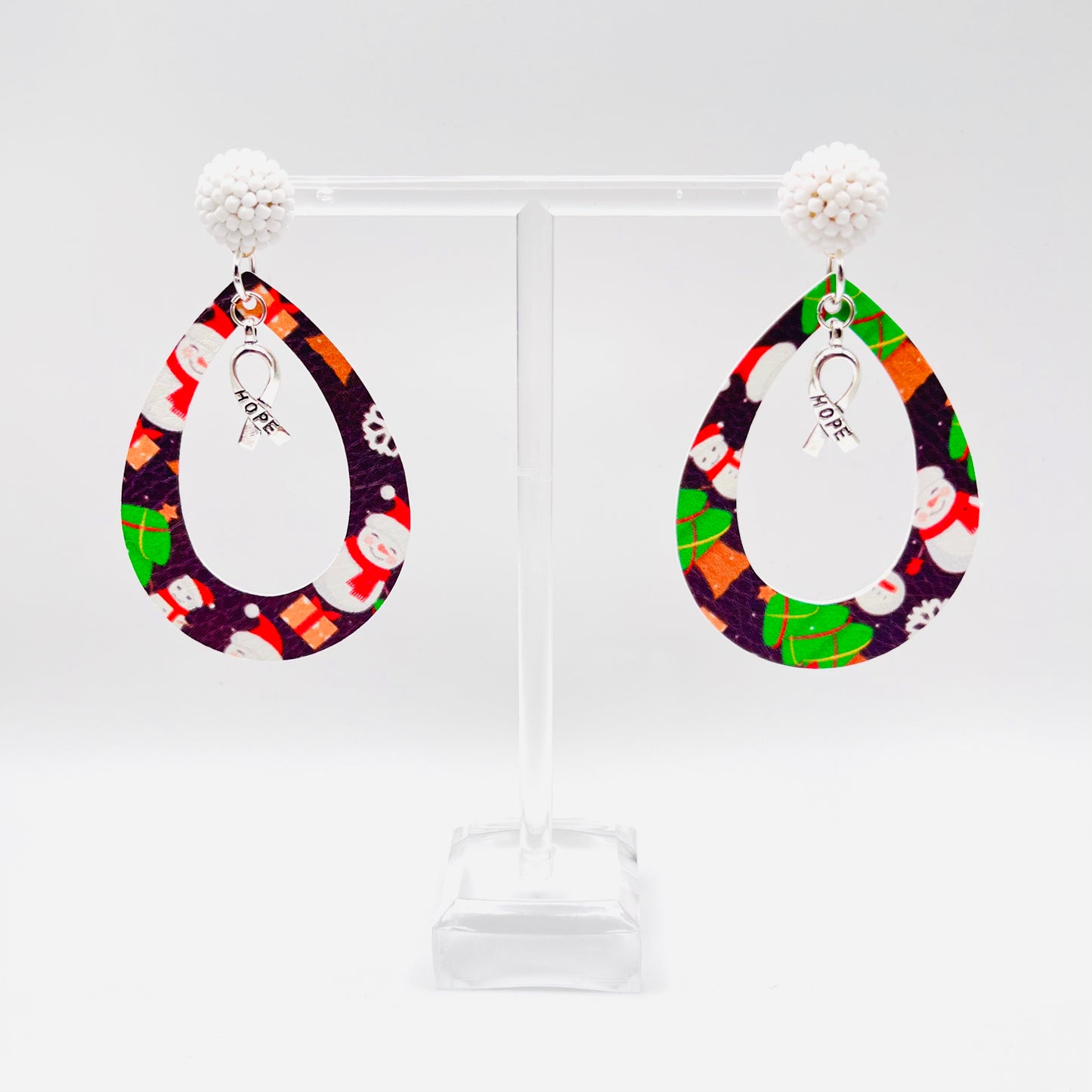 Faux Leather Christmas Earrings