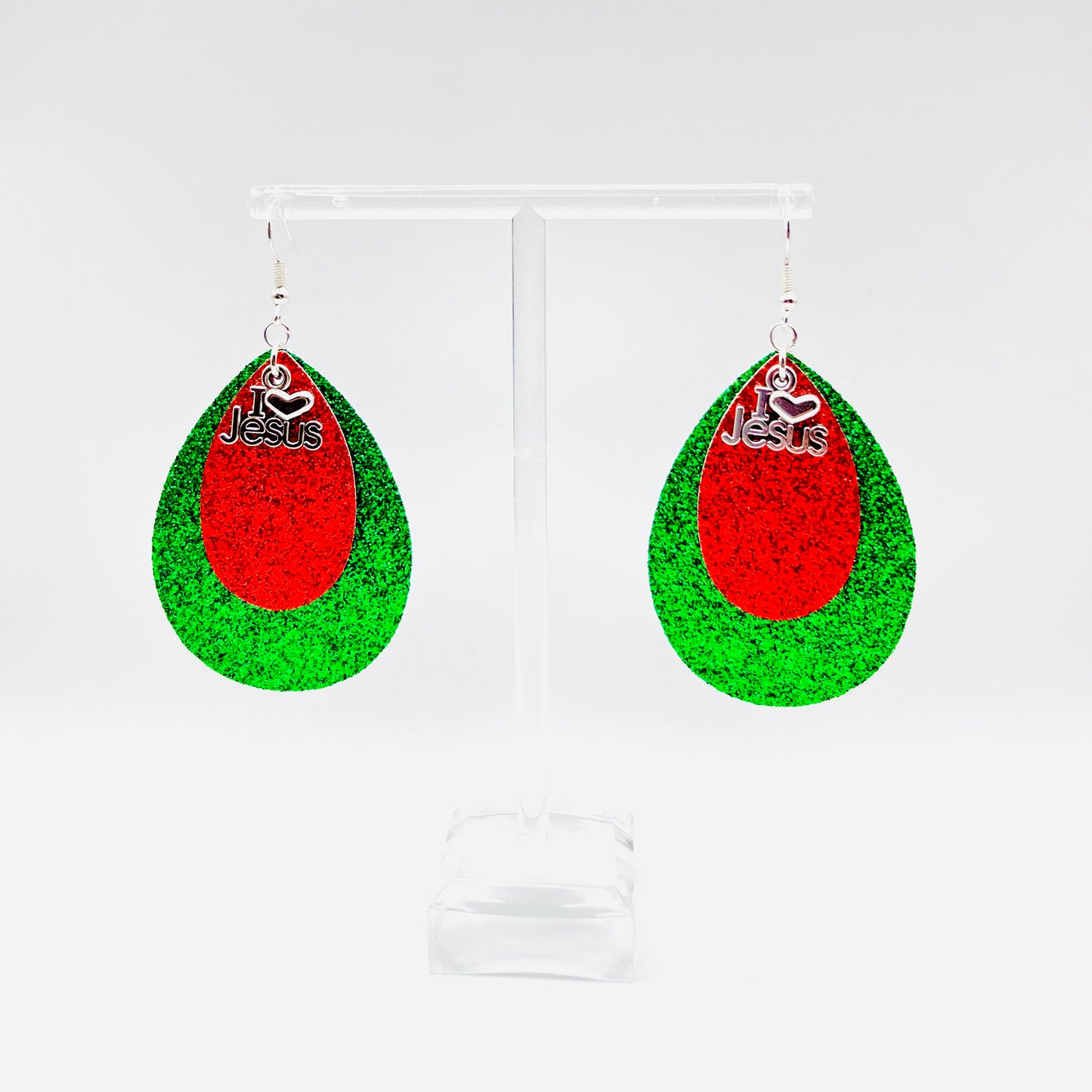 Faux Leather Christmas Earrings