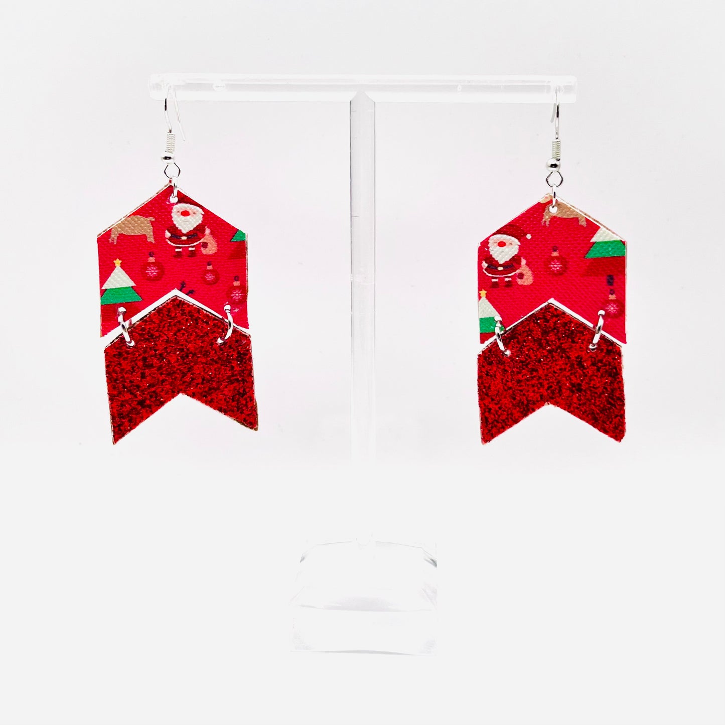 Faux Leather Christmas Earrings