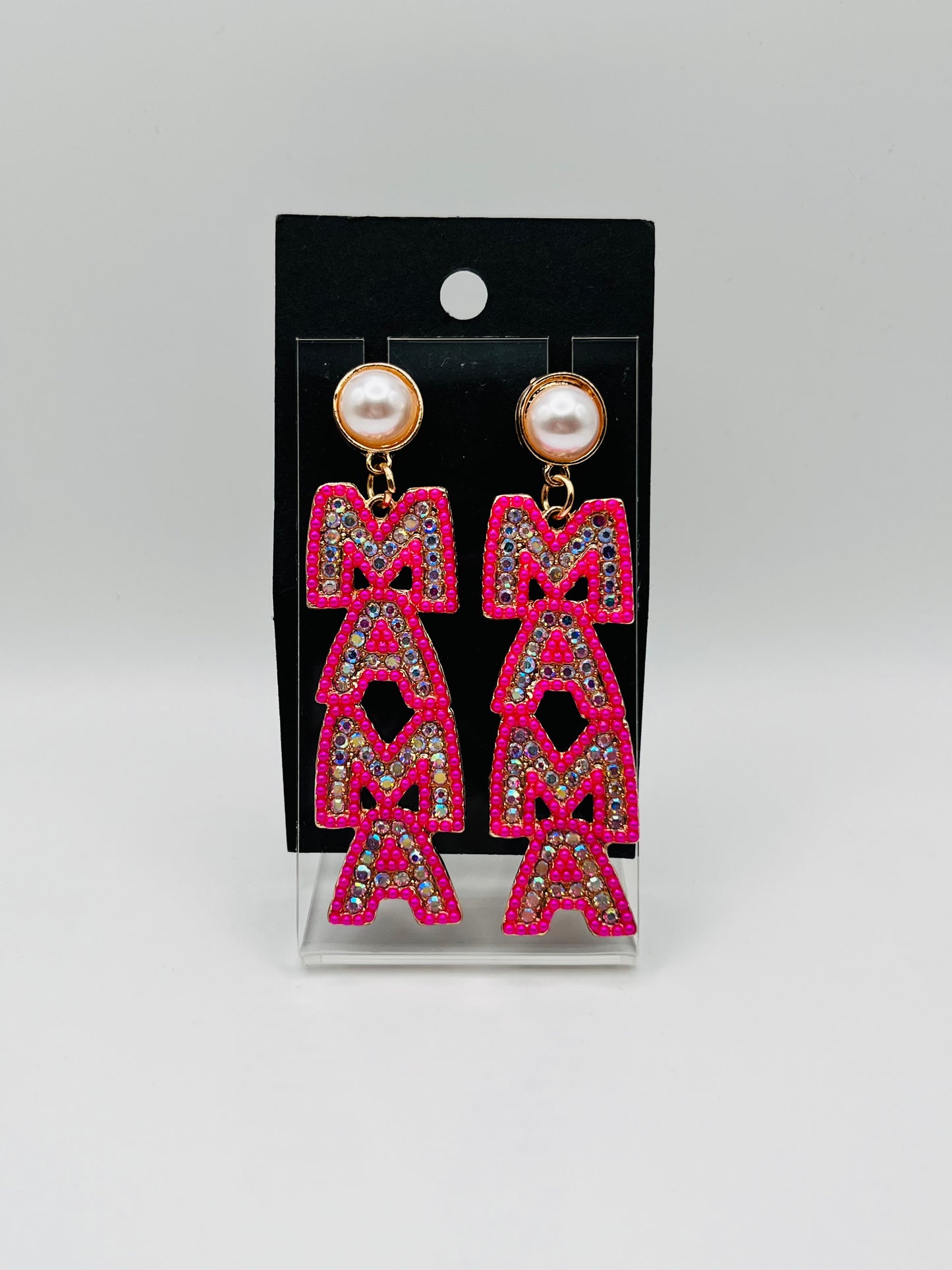 Rhinestone MAMA Earrings