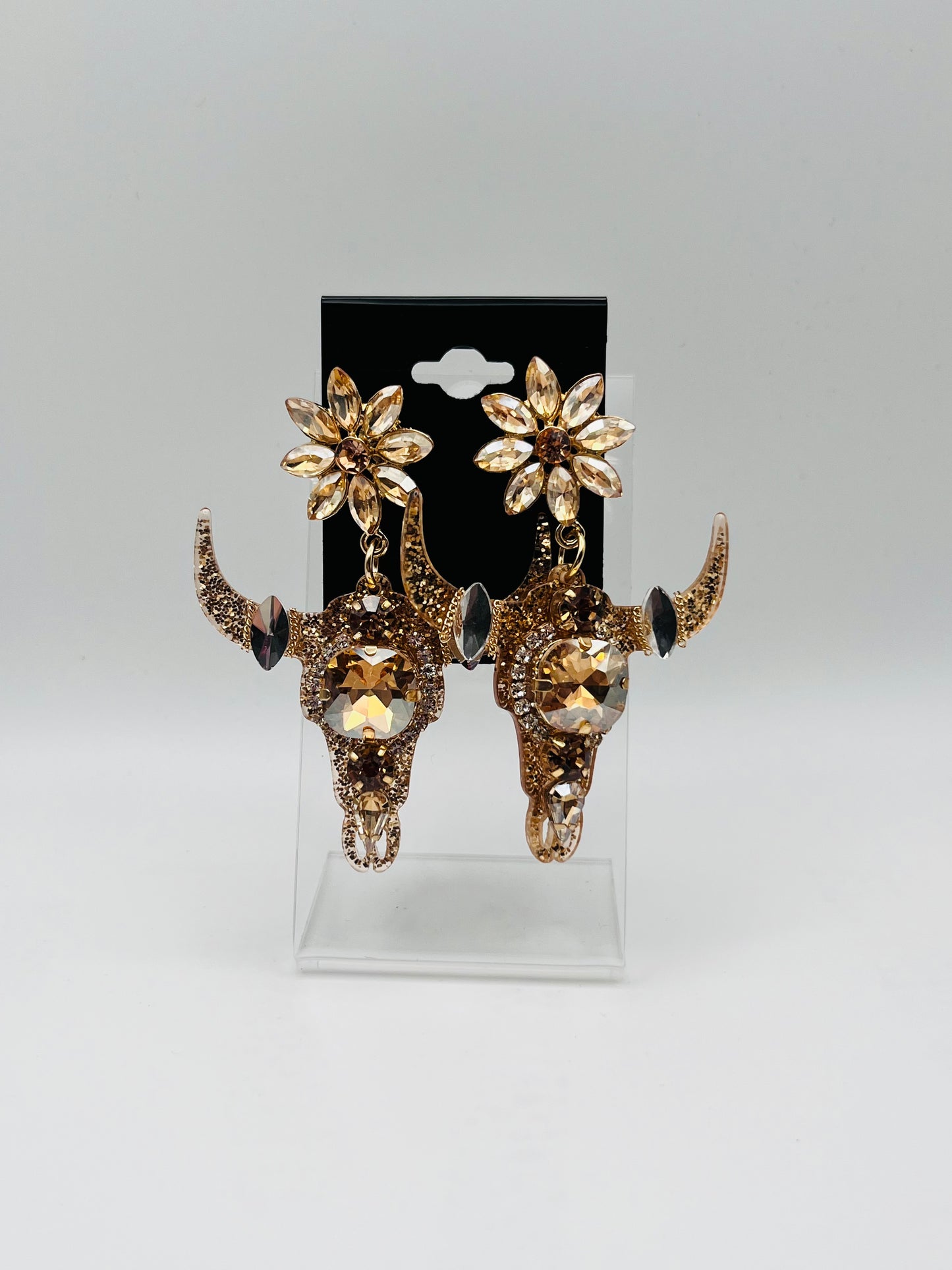 Rhinestone Longhorn Earrings