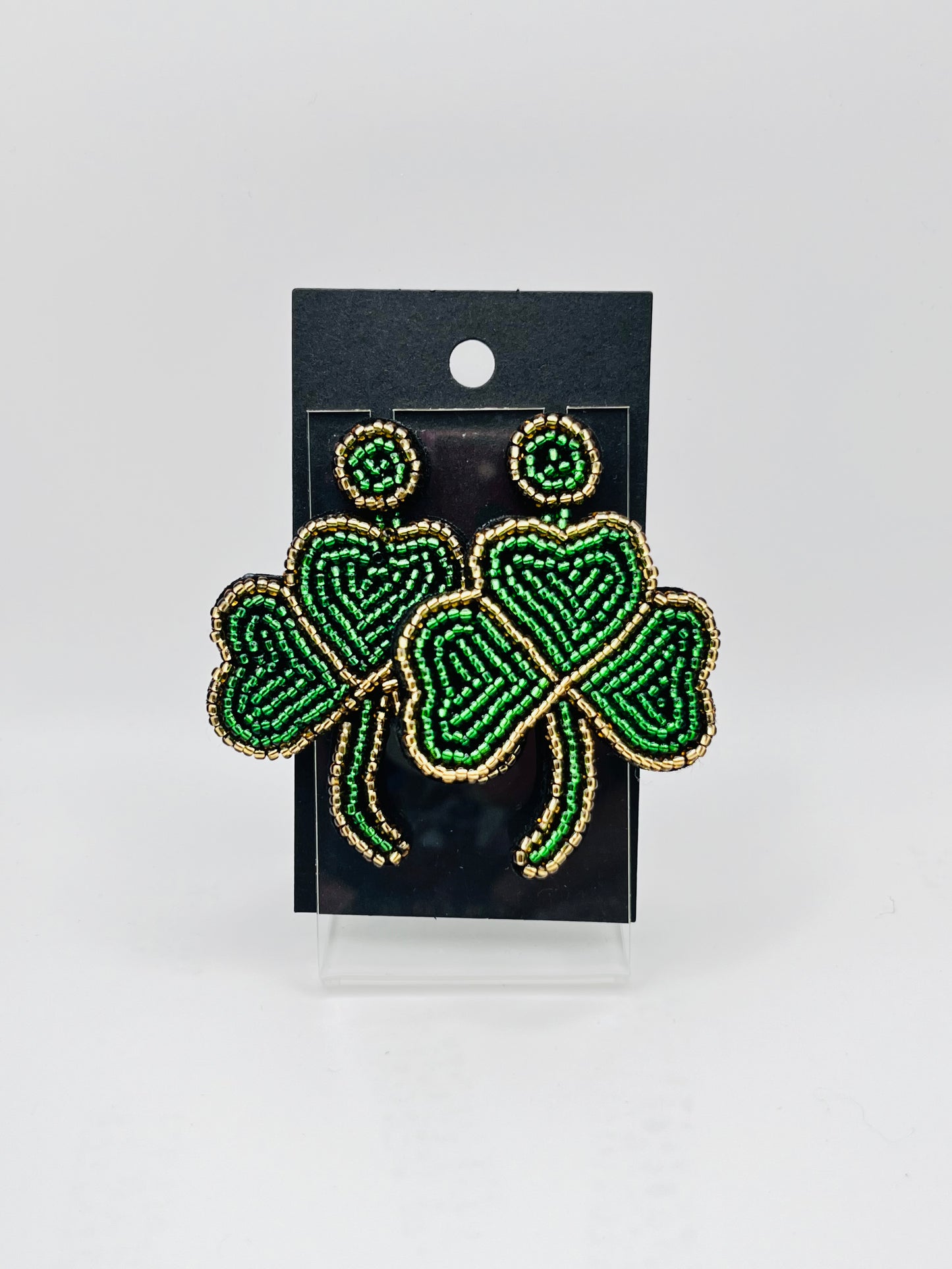 Beaded Clover Earrings