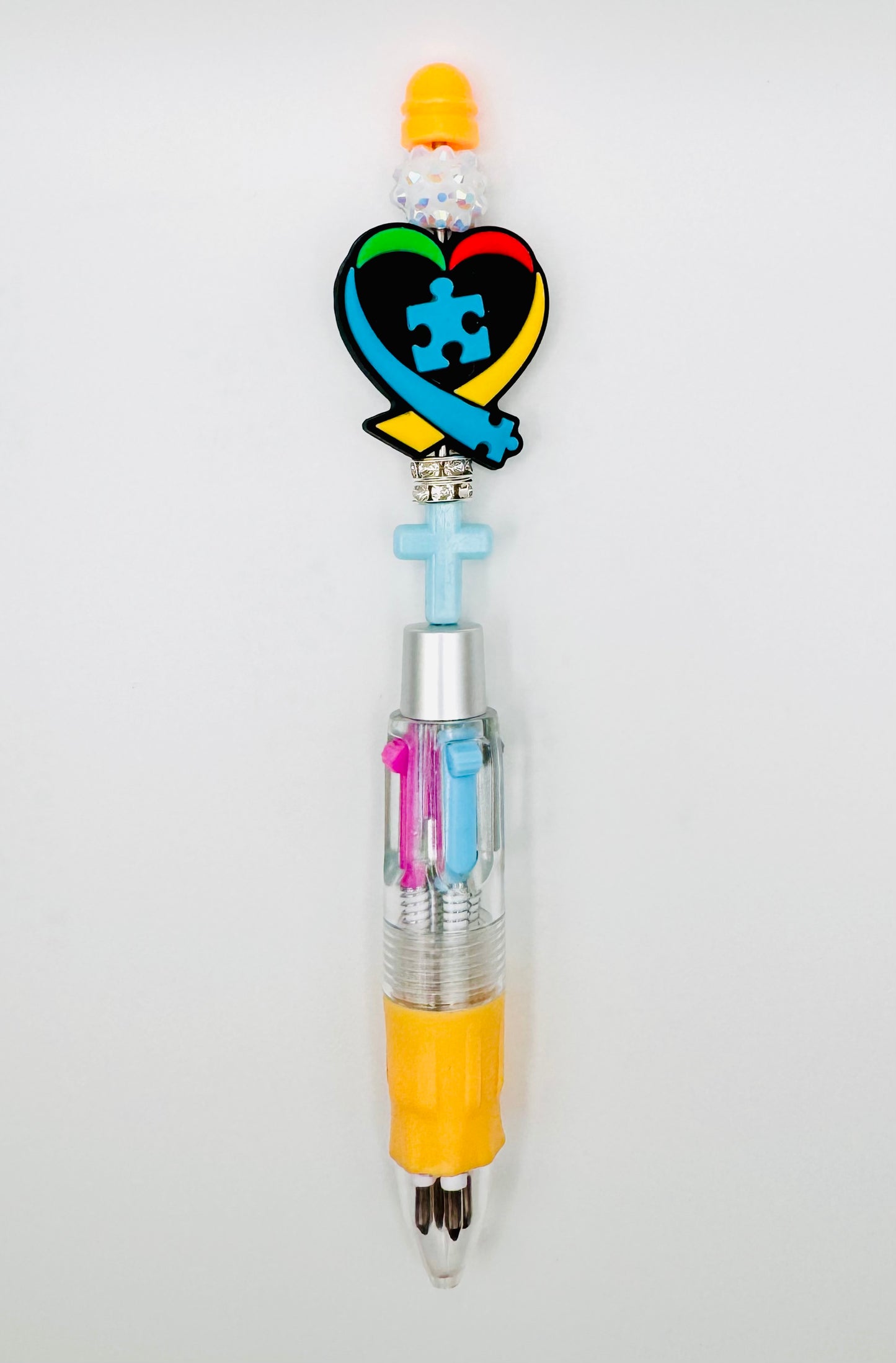 Chunky Multicolor Pen- Awareness Heart Autism