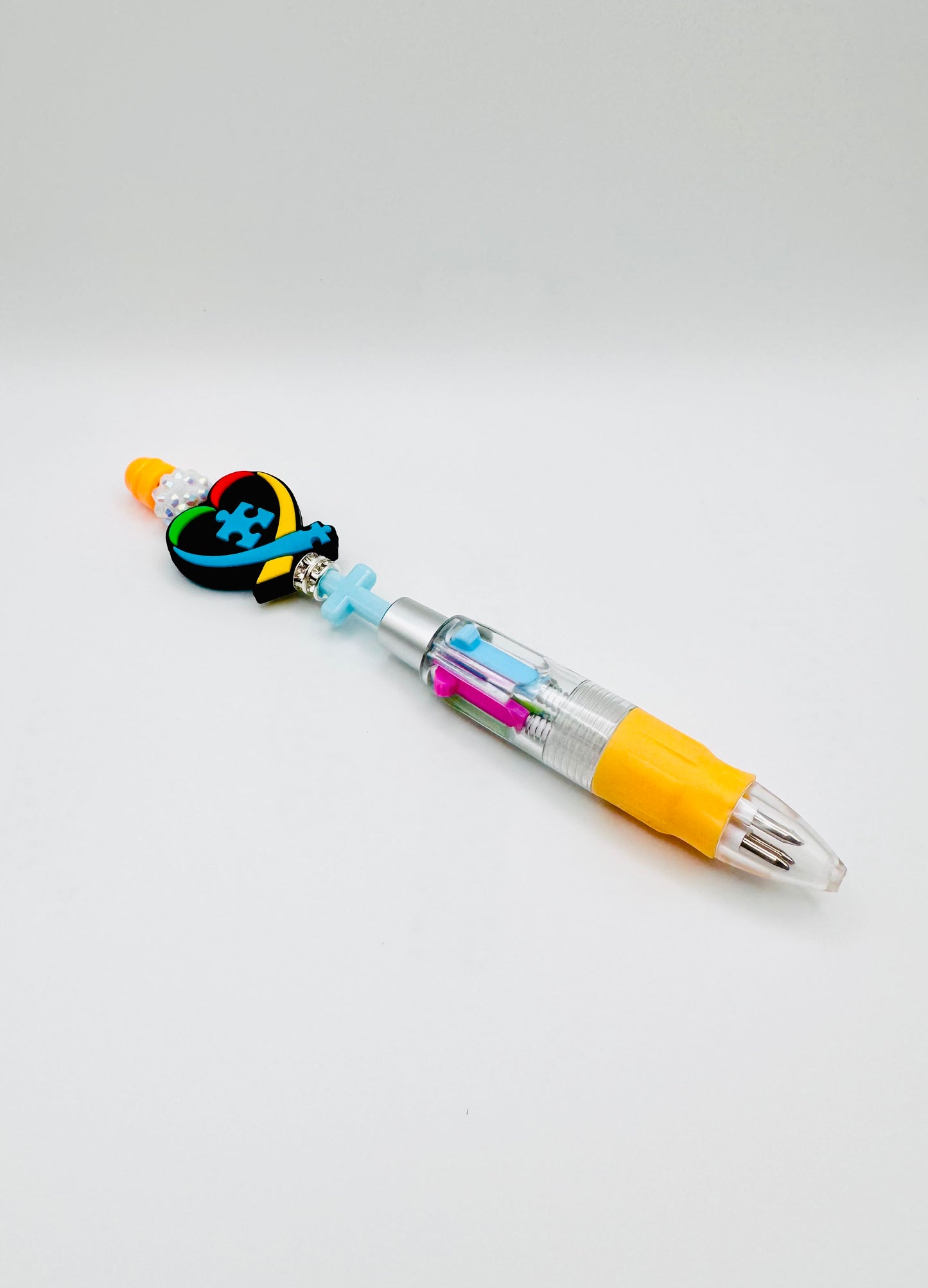 Chunky Multicolor Pen- Awareness Heart Autism