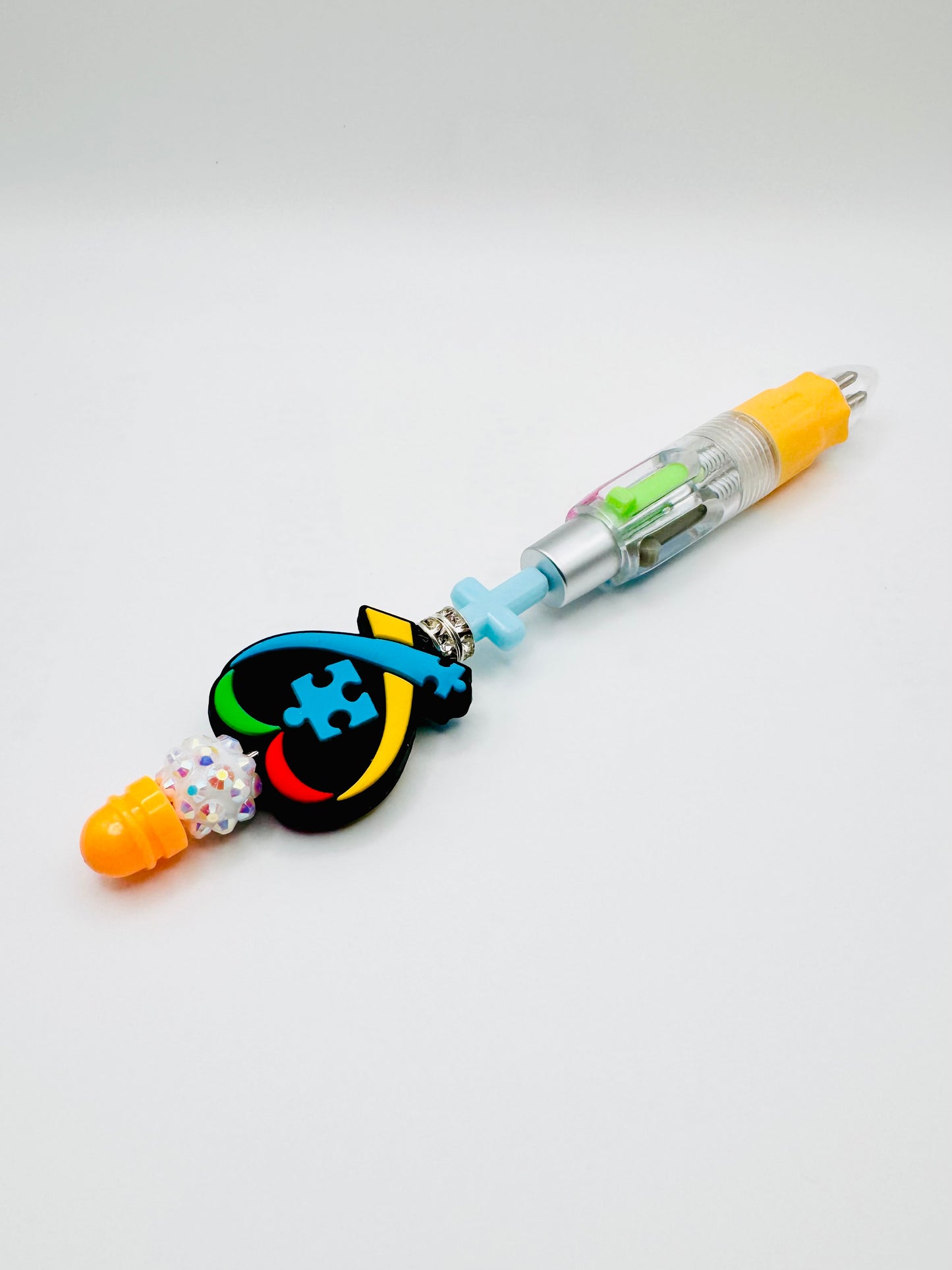 Chunky Multicolor Pen- Awareness Heart Autism