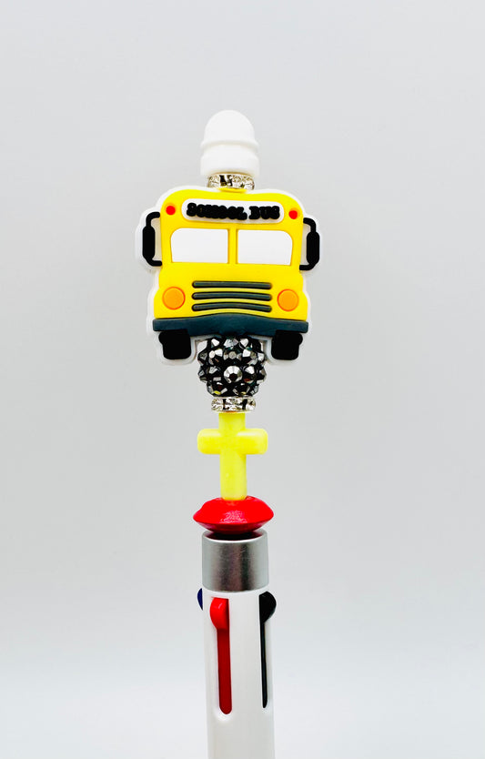 Slim Multicolor Pen-School Bus