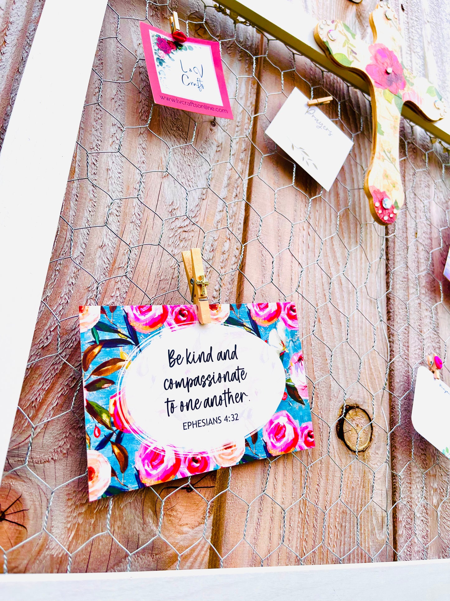 Floral Cross Prayer Board