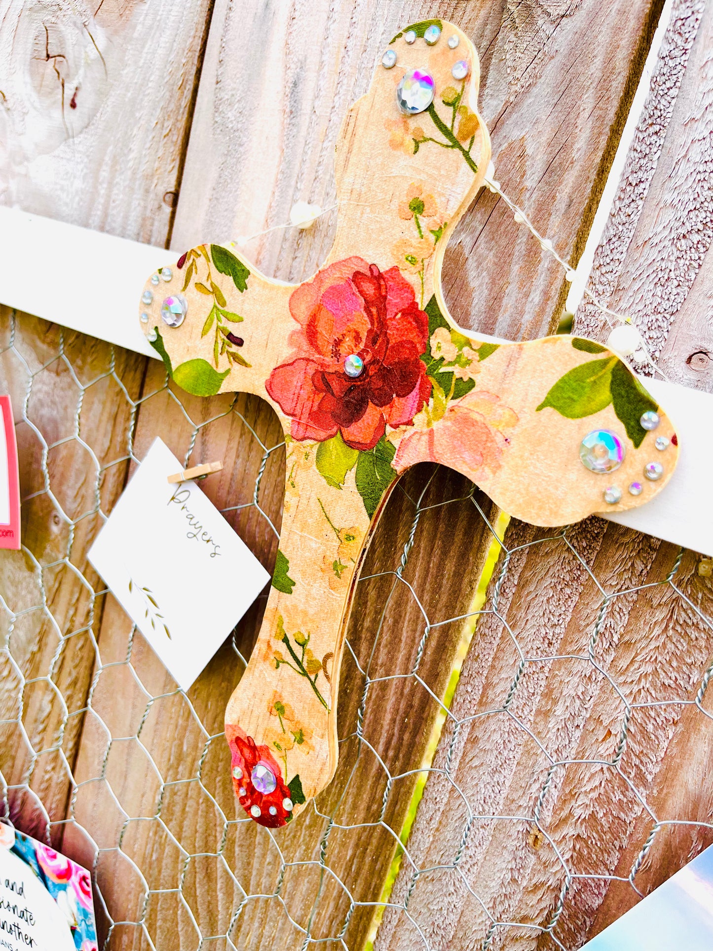 Floral Cross Prayer Board