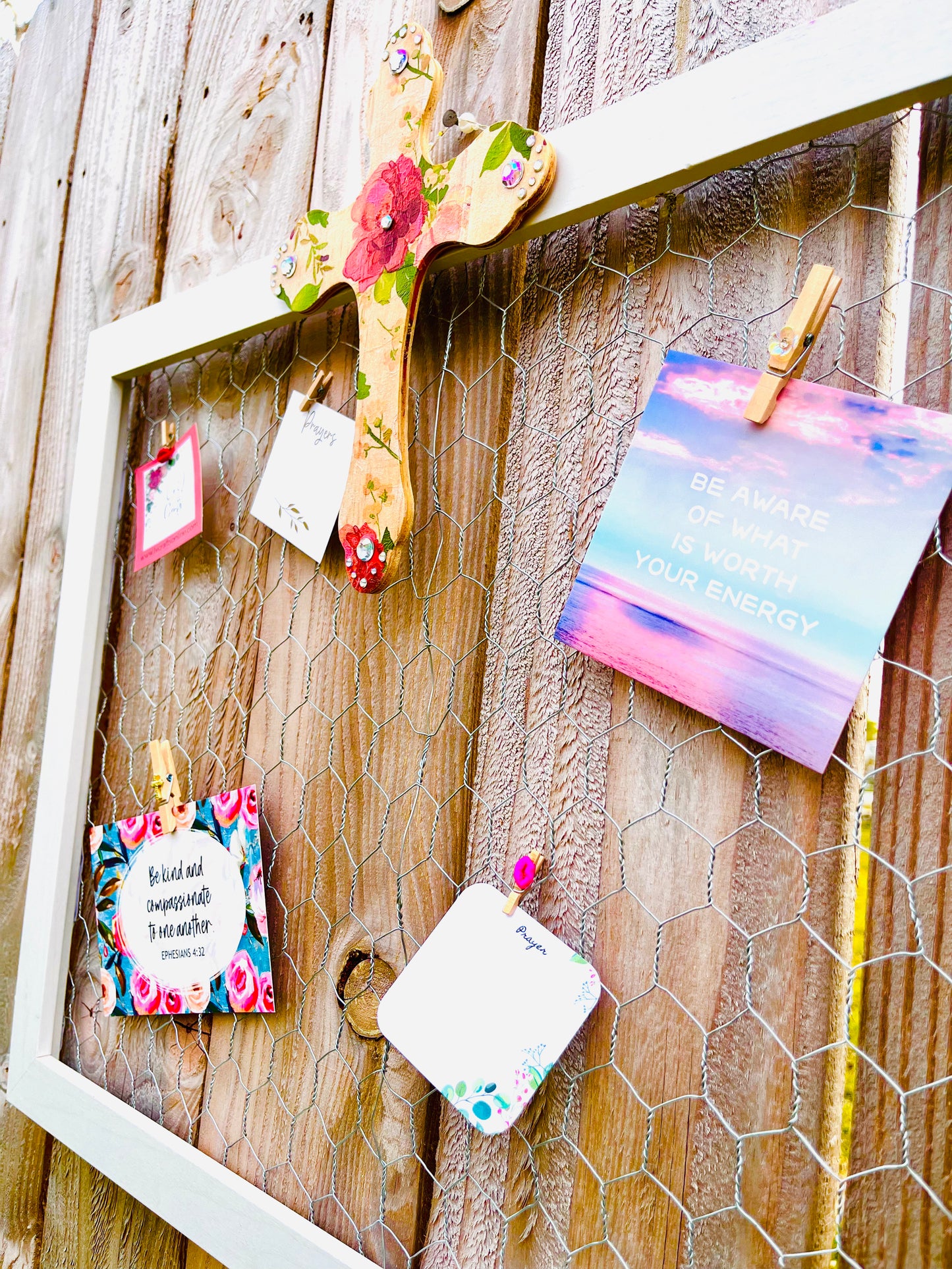 Floral Cross Prayer Board