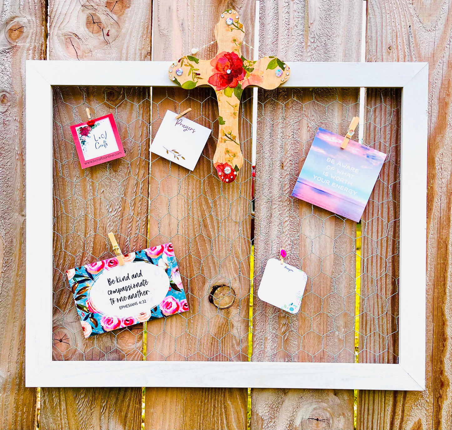 Floral Cross Prayer Board