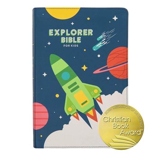 CSB Explorer Bible for Kids, Blast Off LeatherTouch, Red Letter, Full-Color Design, Photos, Illustrations, Charts, Videos, Activities, Easy-to-Read Bible Serif Type