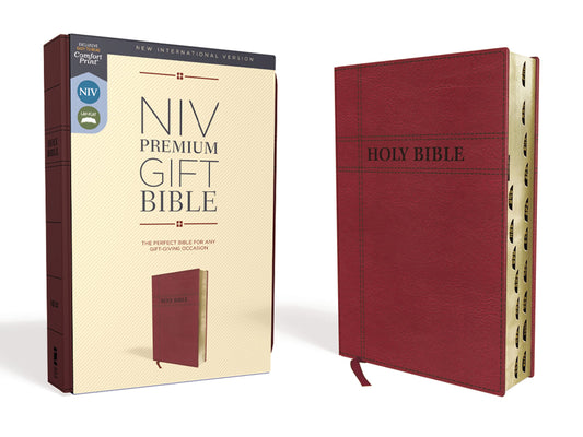 NIV, Premium Gift Bible, Leathersoft, Burgundy, Red Letter, Thumb Indexed, Comfort Print: The Perfect Bible for Any Gift-Giving Occasion